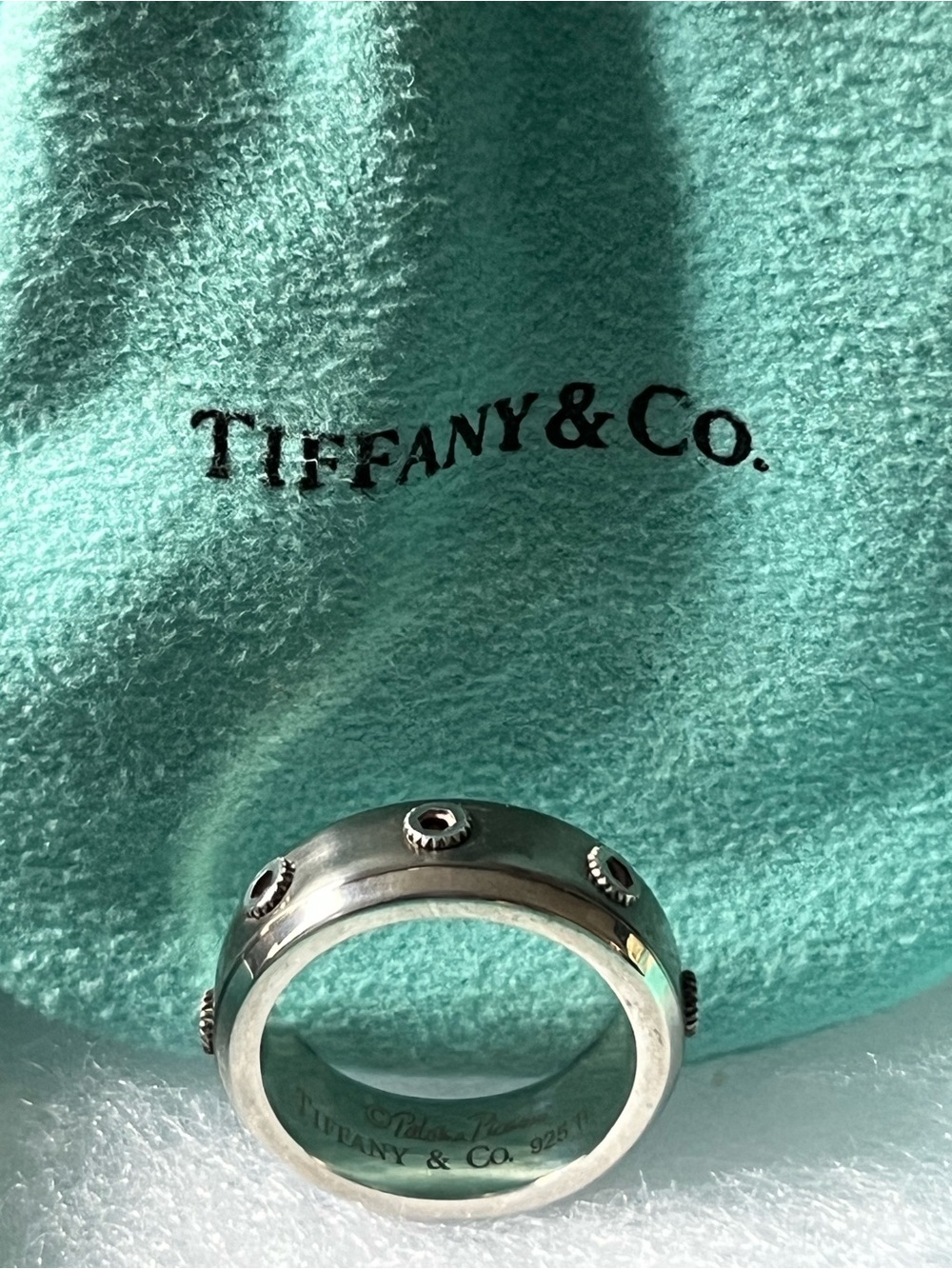 Tiffany & Co. Sterling Silver Titanium Ring Picasso Turbo Band